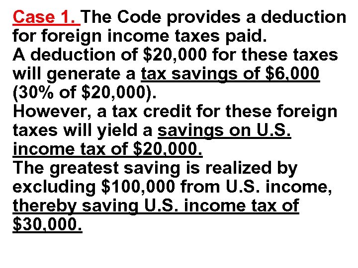 Global Tax System Foreign Tax Credit Foreign