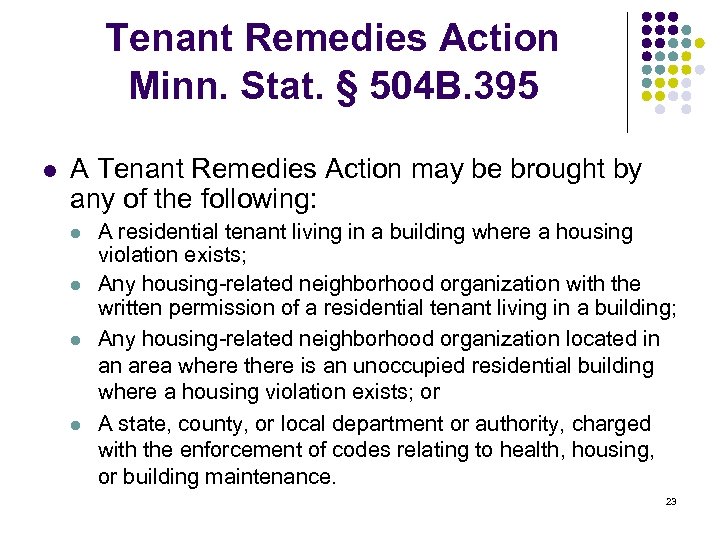 Representing Clients in Pro Bono Housing Repair Cases