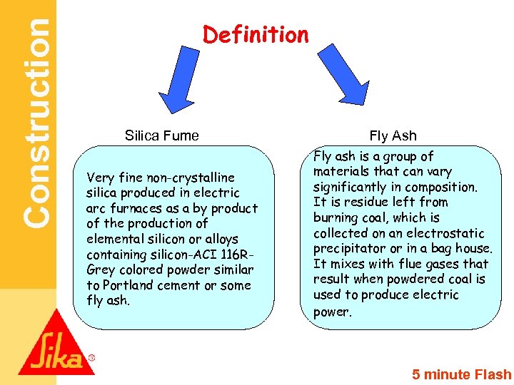 Construction 5 minute Flash Silica Fume and Fly