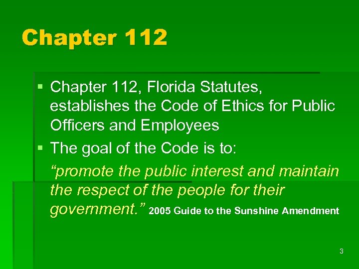 ETHICS CONFLICTS OF INTEREST 1 Florida s