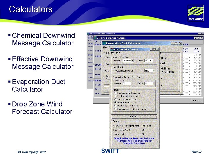 The SWIFT Project Horace XP Visual Weather