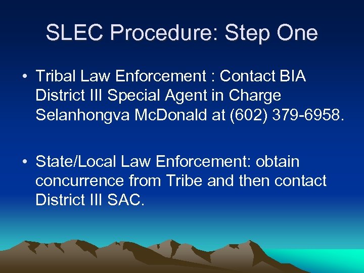 Meth and BIA Special Law Enforcement Commissions Tribal