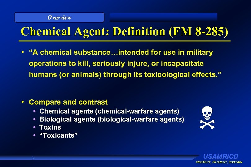 Overview Chemicalwarfare Agents An Overview U S ARMY