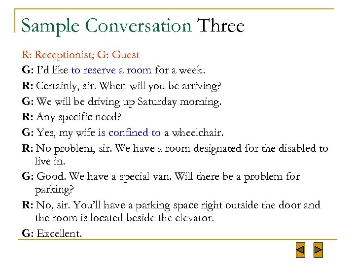 Conversation Practice Hotel Reservation By Paul Chen