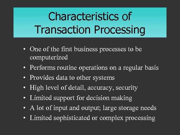 CHAPTER 9 Transaction Processing and Enterprise Resource Planning