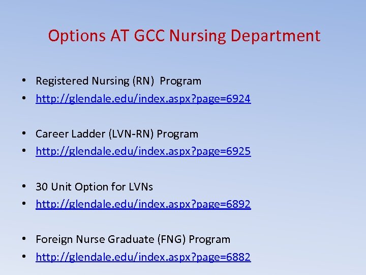 Glendale Community College GCC Registered Nursing RN Program Information