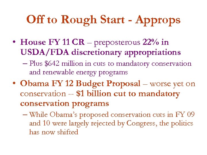 SAFSF Conference Call 2012 Farm Bill Budget Context