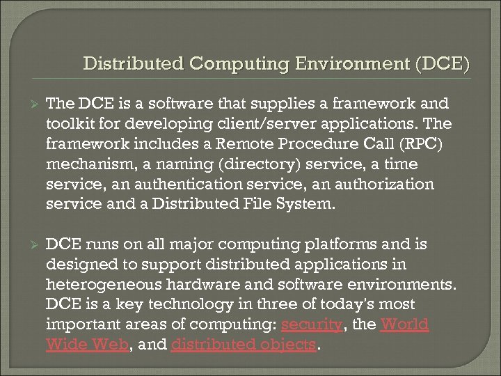 Distributed System Concepts and Architectures Distributed Computing