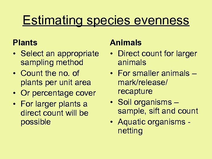 Biodiversity Sampling and Simpson s Index Definitions