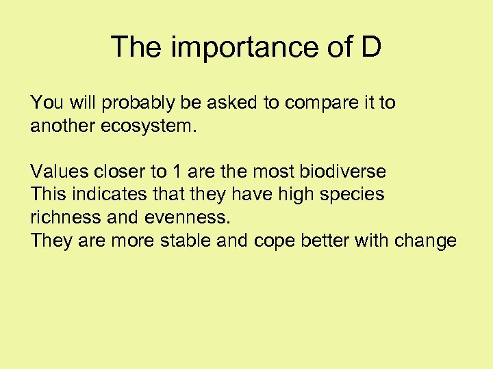 Biodiversity Sampling and Simpson s Index Definitions