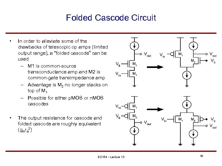 Lecture 13 HighGain Differential Amplifier Design Woodward Yang