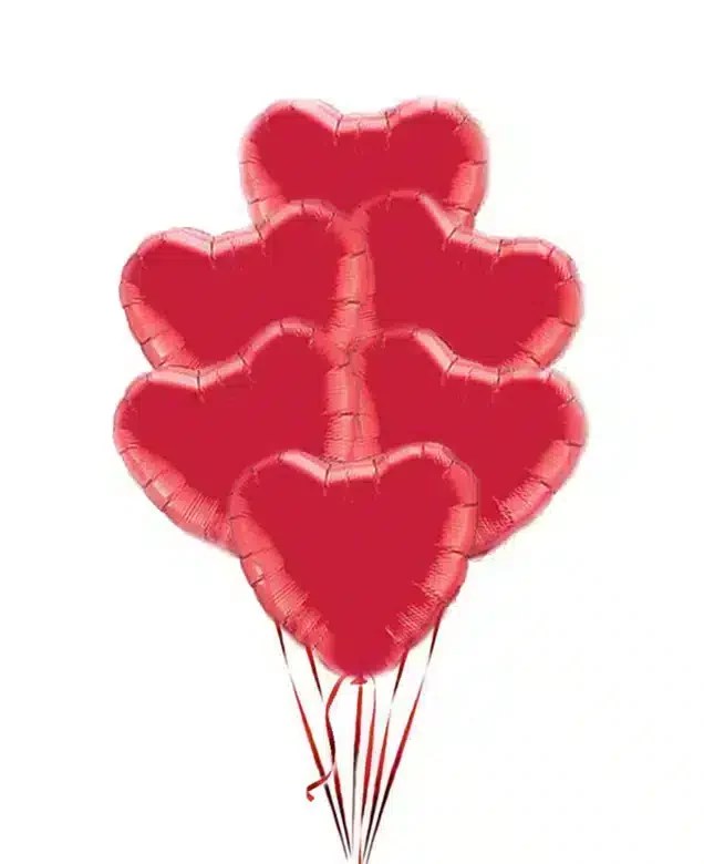 6 Red Heart Balloons Love Balloons delivery in Lebanon