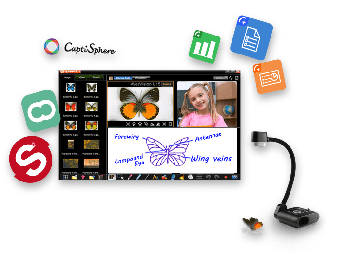AVerVision F178M Interactive FlexArm Visualiser AVer Europe