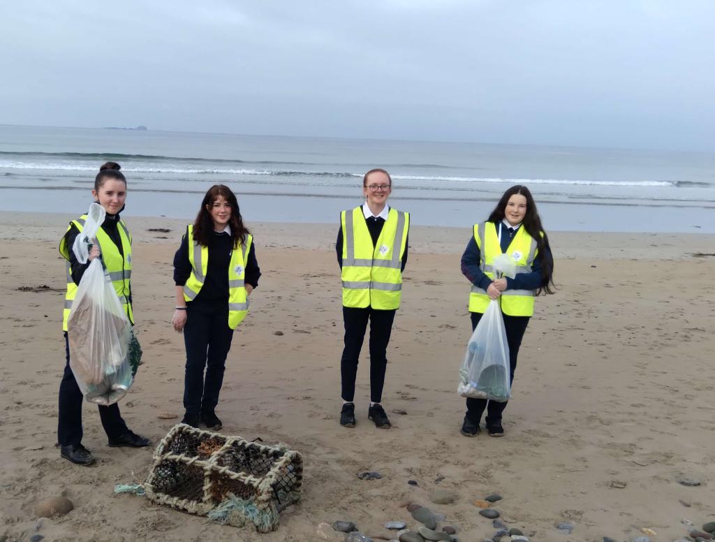 Beach Clean up in Banna Strand Presentation Secondary School Castleisland