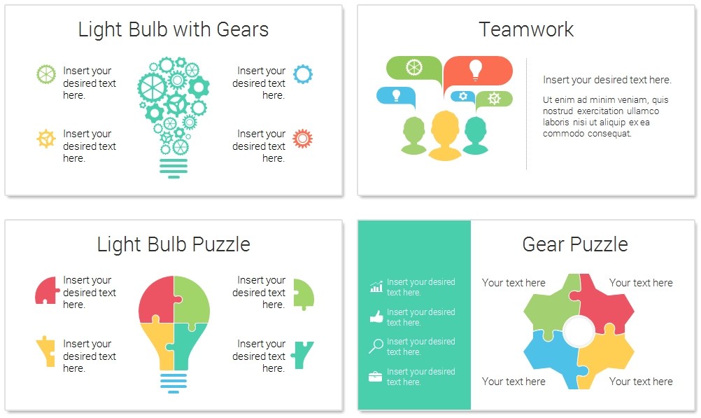 Light Bulb with Gears Infographics