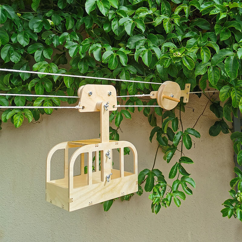 Wooden Cable Car Kit Knot tying kit for kids PresentDrop