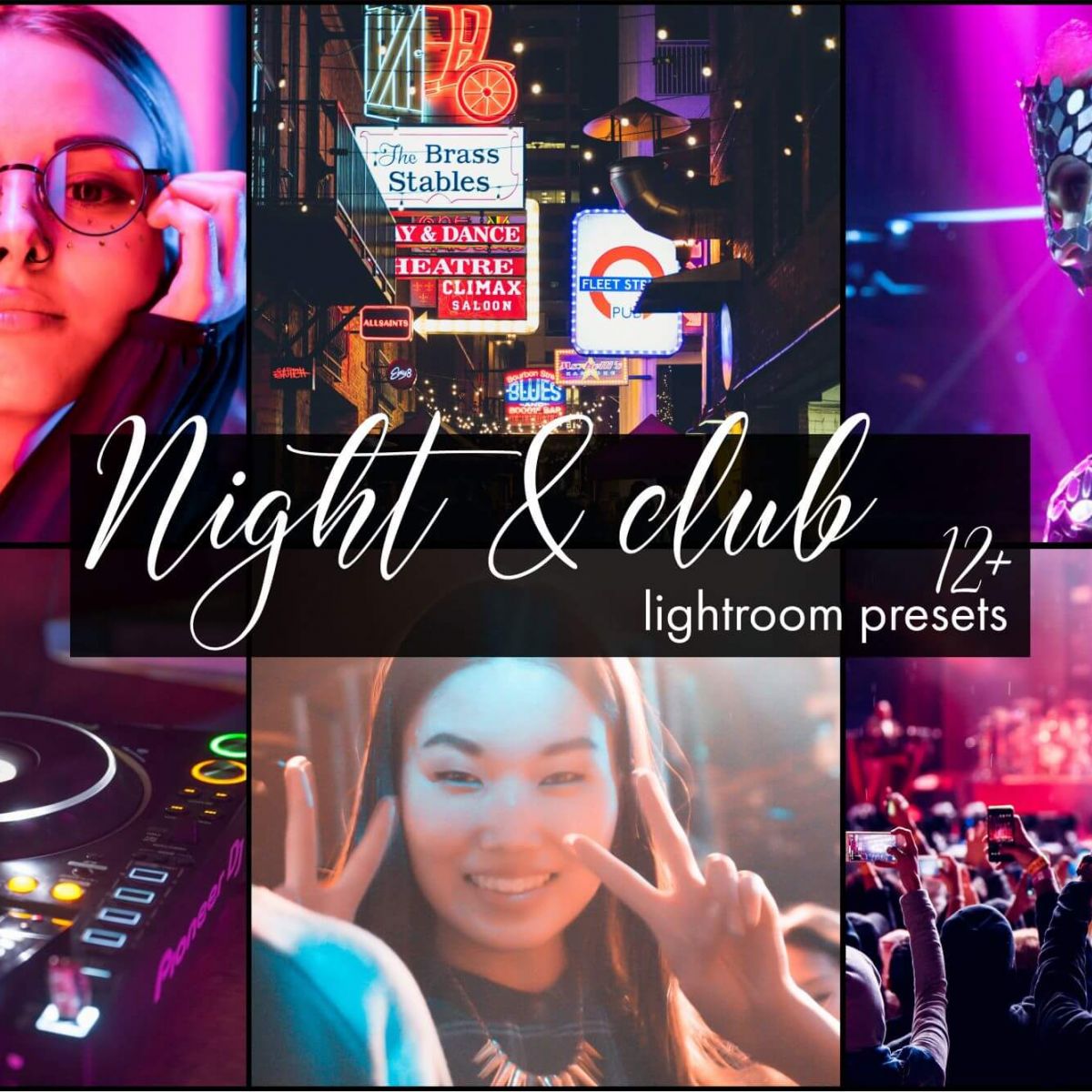 12 night and club lightroom presets Mobile presets for Lightroom