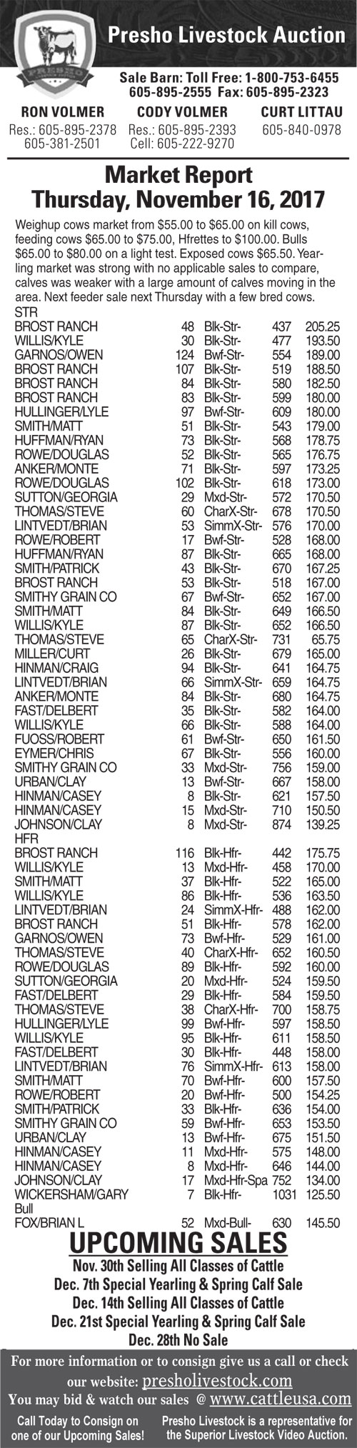 18 June 2017 Presho Livestock