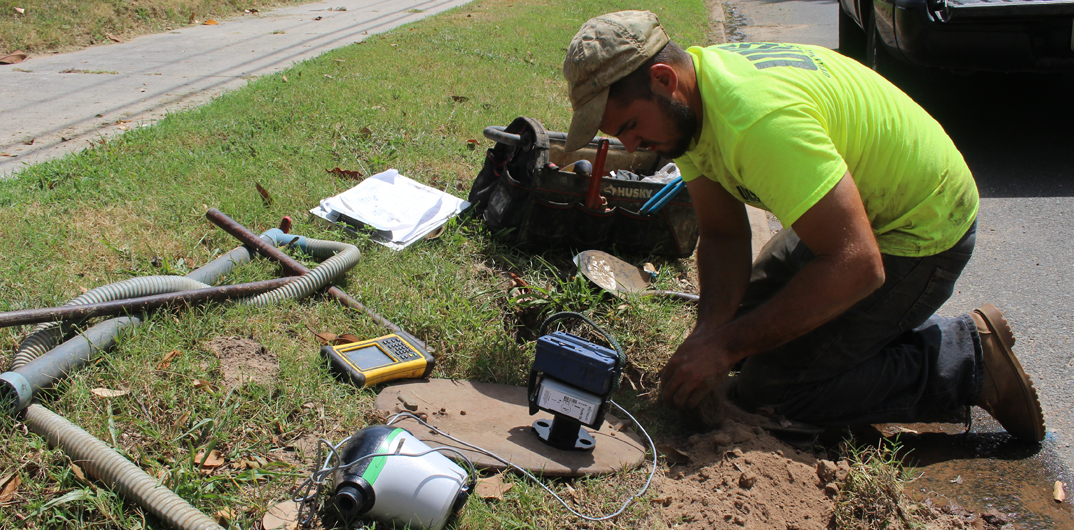 Automated water meters being installed