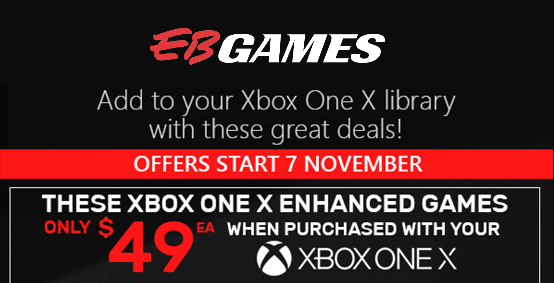 EB Games Are Selling Cheap New Release Games When You Buy An Xbox One X