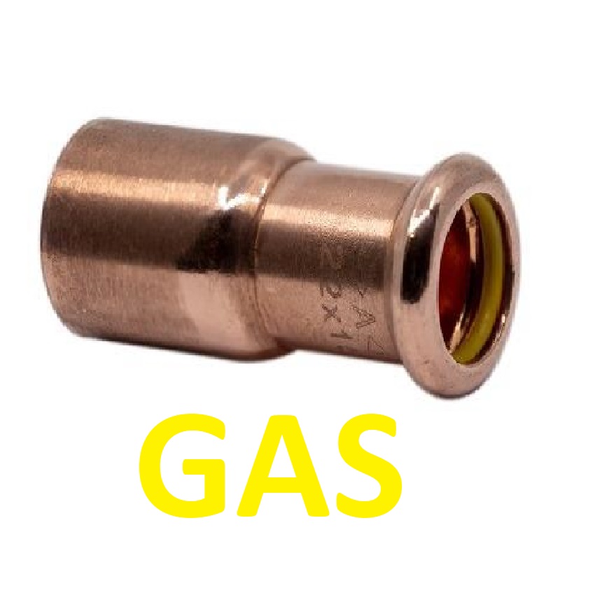 Copper Press GAS Straight Coupling Reducer M/F Ø 28×18 Alpha Press