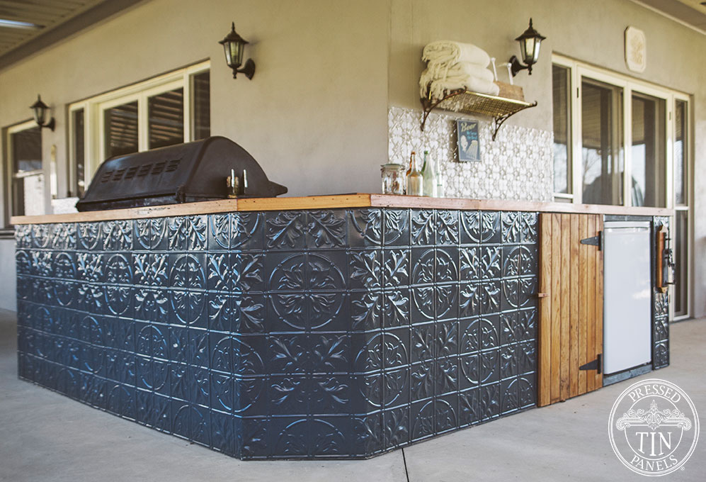 Home Bar pressed metal front