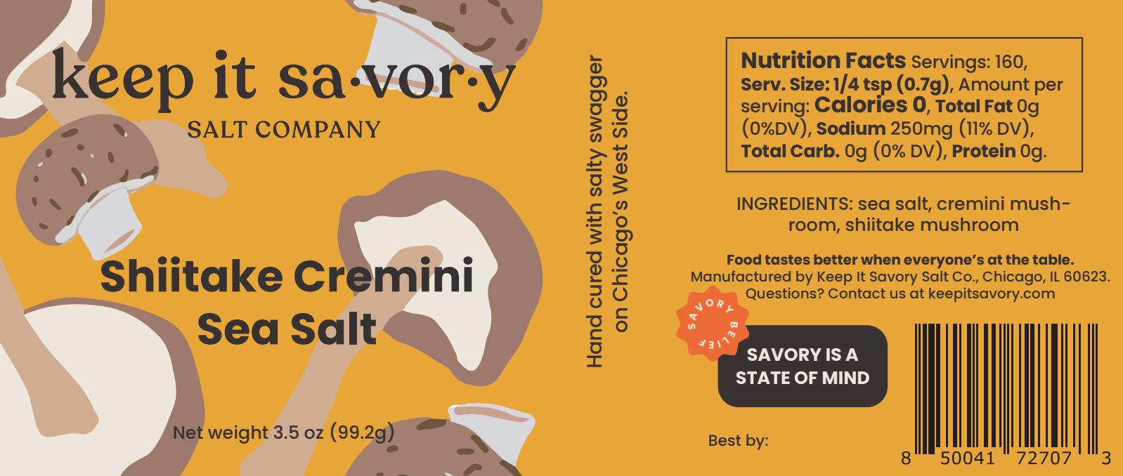 Shiitake Cremini Sea Salt Press Coverage Ready Product Press Hook