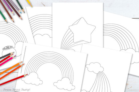7 Free Rainbow Coloring Page Templates - Press Print Party!