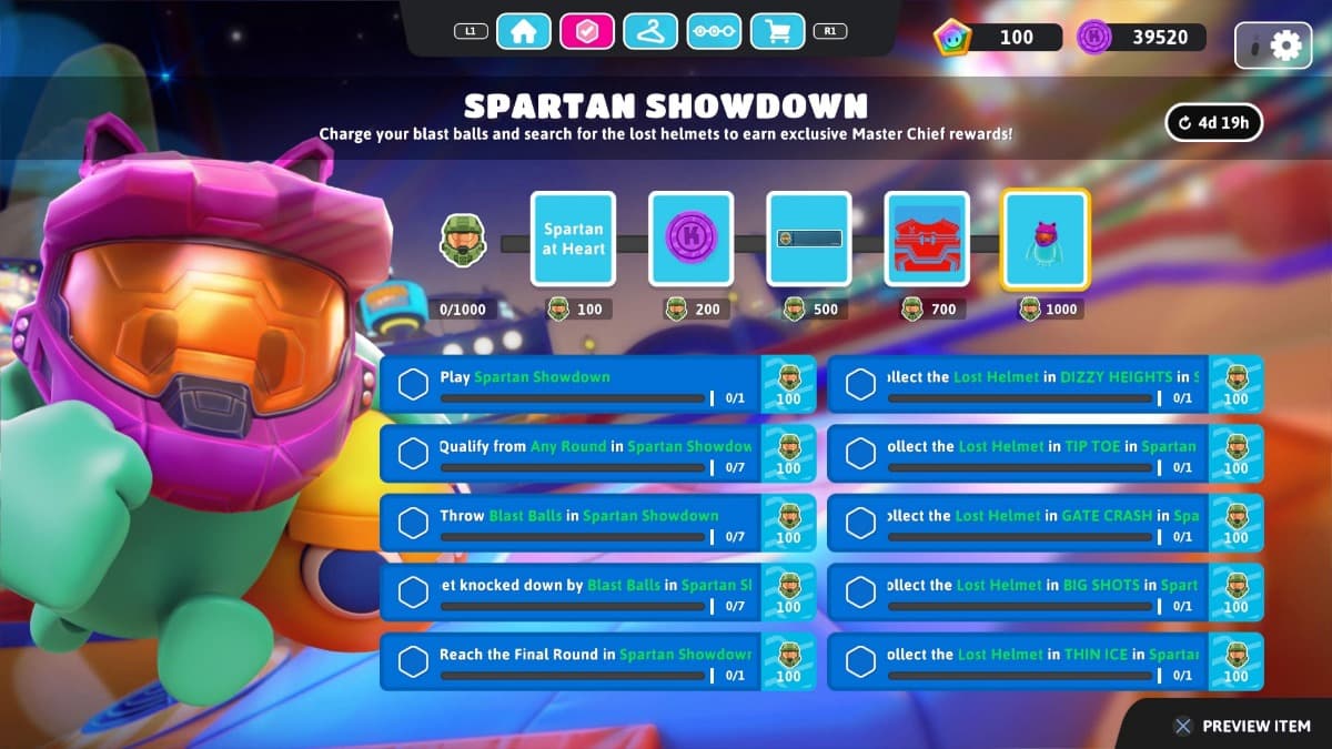 Fall Guys Spartan Showdown how to get Halo costumes Press SPACE to Jump