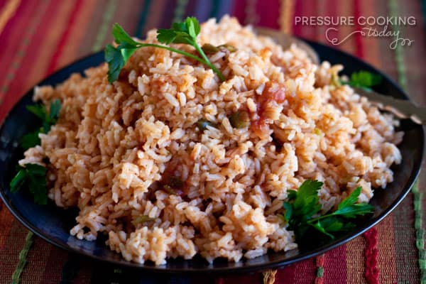 close up of Quick and Easy Pressure Cooker (Instant Pot) Spanish Rice