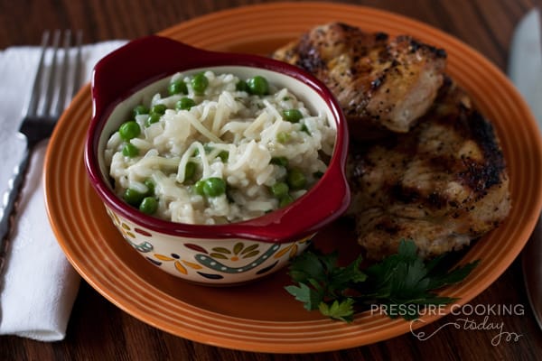 Pressure Cooker (Instant Pot) Lemon Parmesan Risotto with Baby Peas