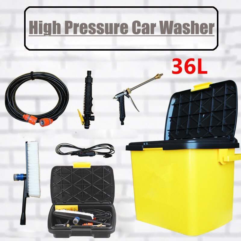 36L 12v Car Vehicle High Pressure Portable Jet Wash Kit Washer Cleaner