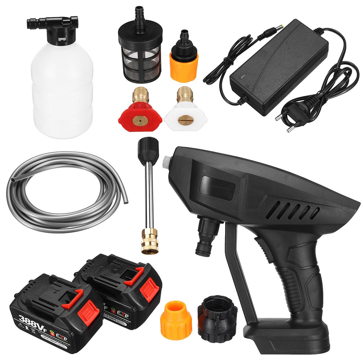 388VF 1000W High Pressure Cordless Washer Spray Water Gun With 22000mAh
