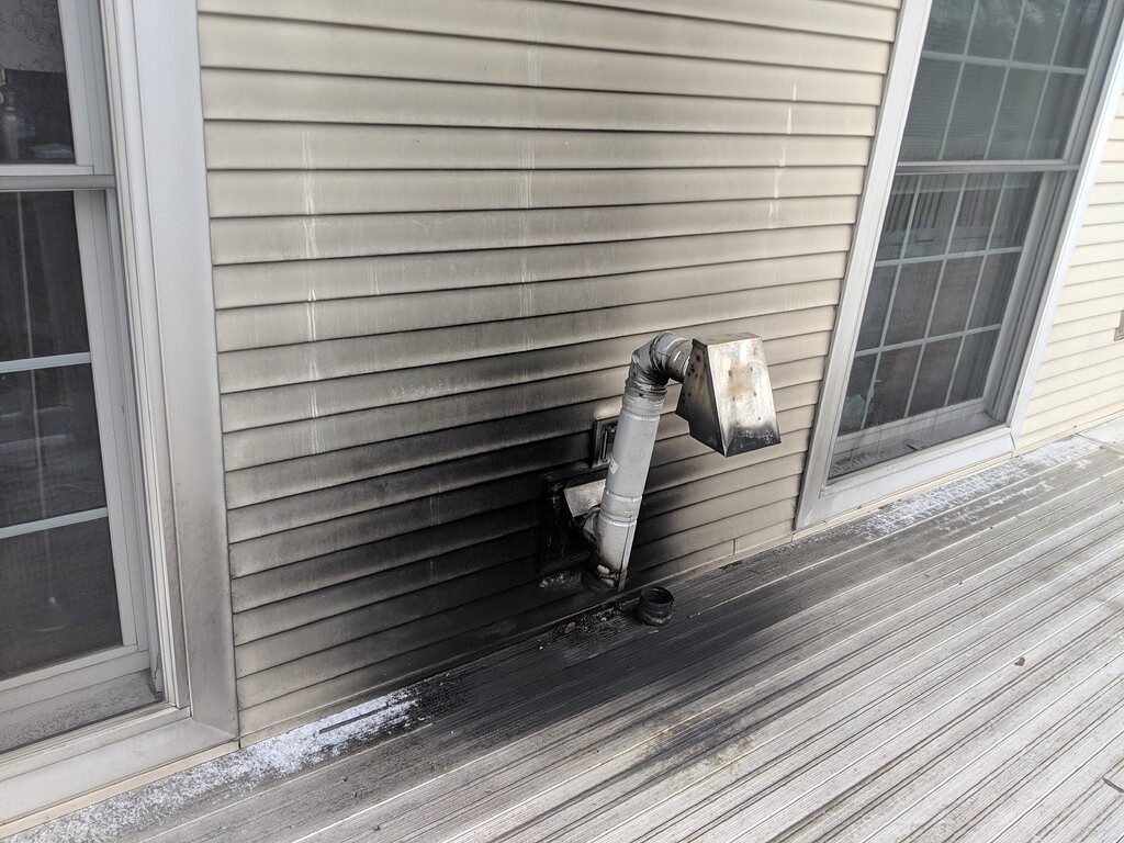 Soot Stains from Pellet Stove Chemical/Chemistry Pressure Washing