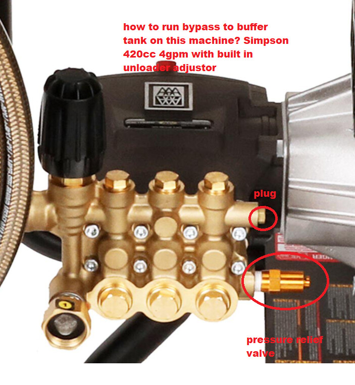 Simpson 420cc 4gpm thermal relief valve how to set up bypass to