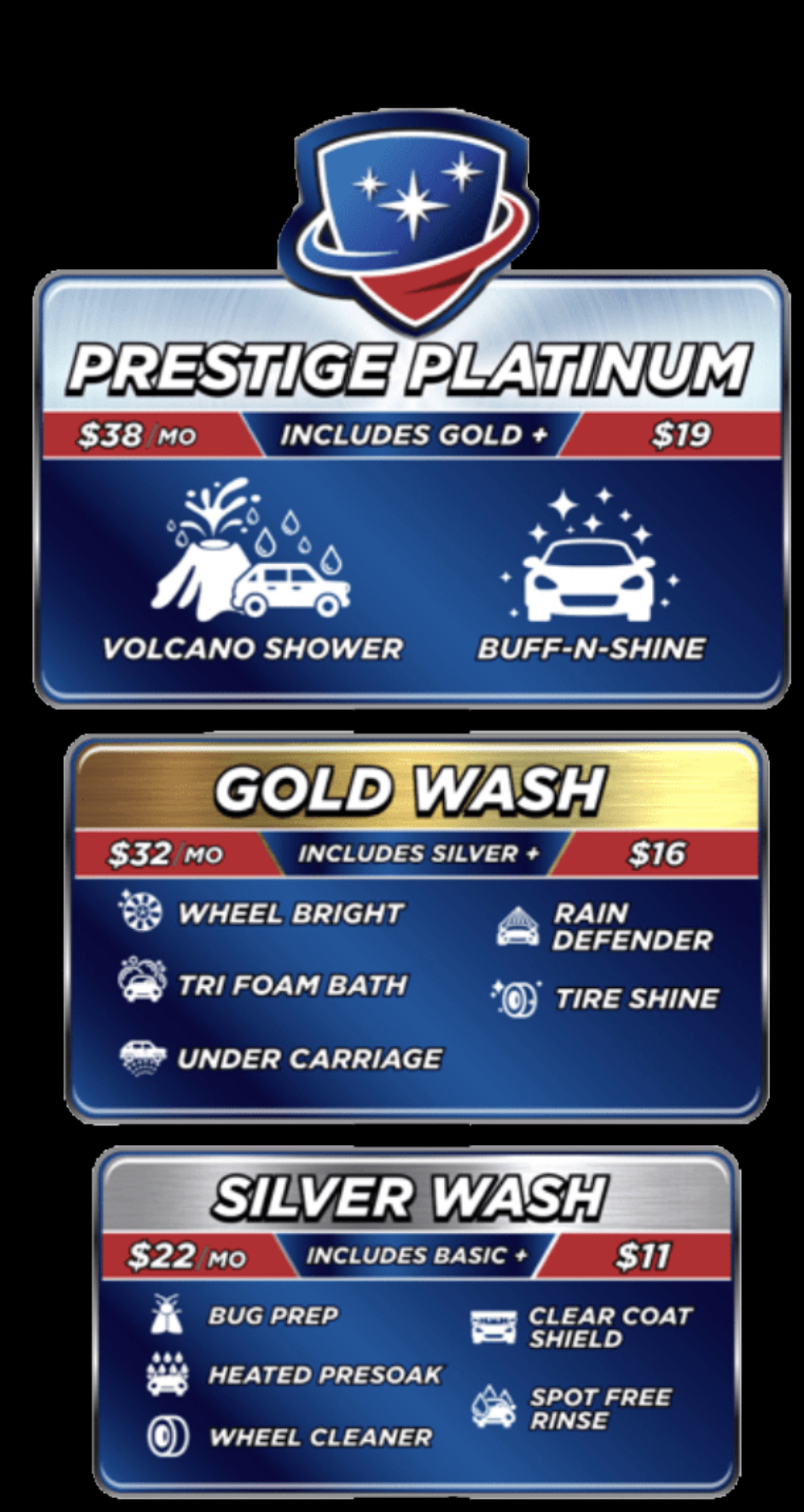 express wash menu Prestige Car Wash