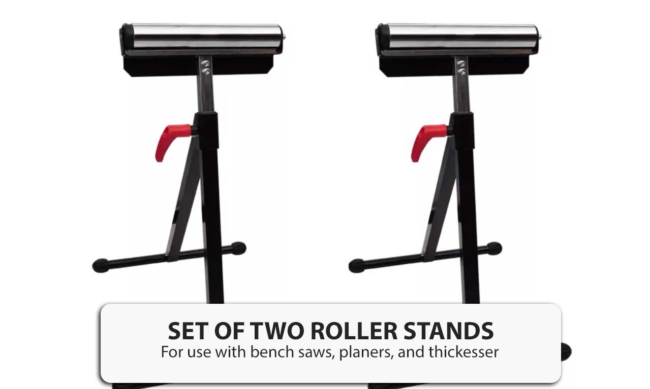 Set of 2 Adjustable Roller Stands 60KG Support Holder Foldable
