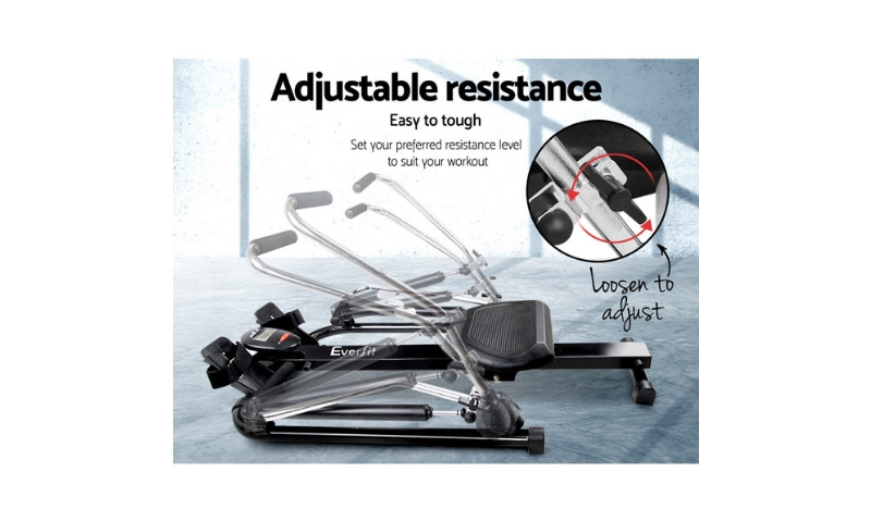 NEW Rowing Machine Adjustable Resistance Foldable Cardio Back Leg Arm
