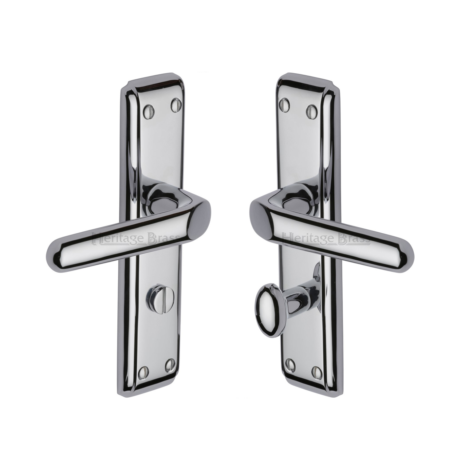 Heritage Brass Door Handle for Bathroom Deco Design Polished Chrome