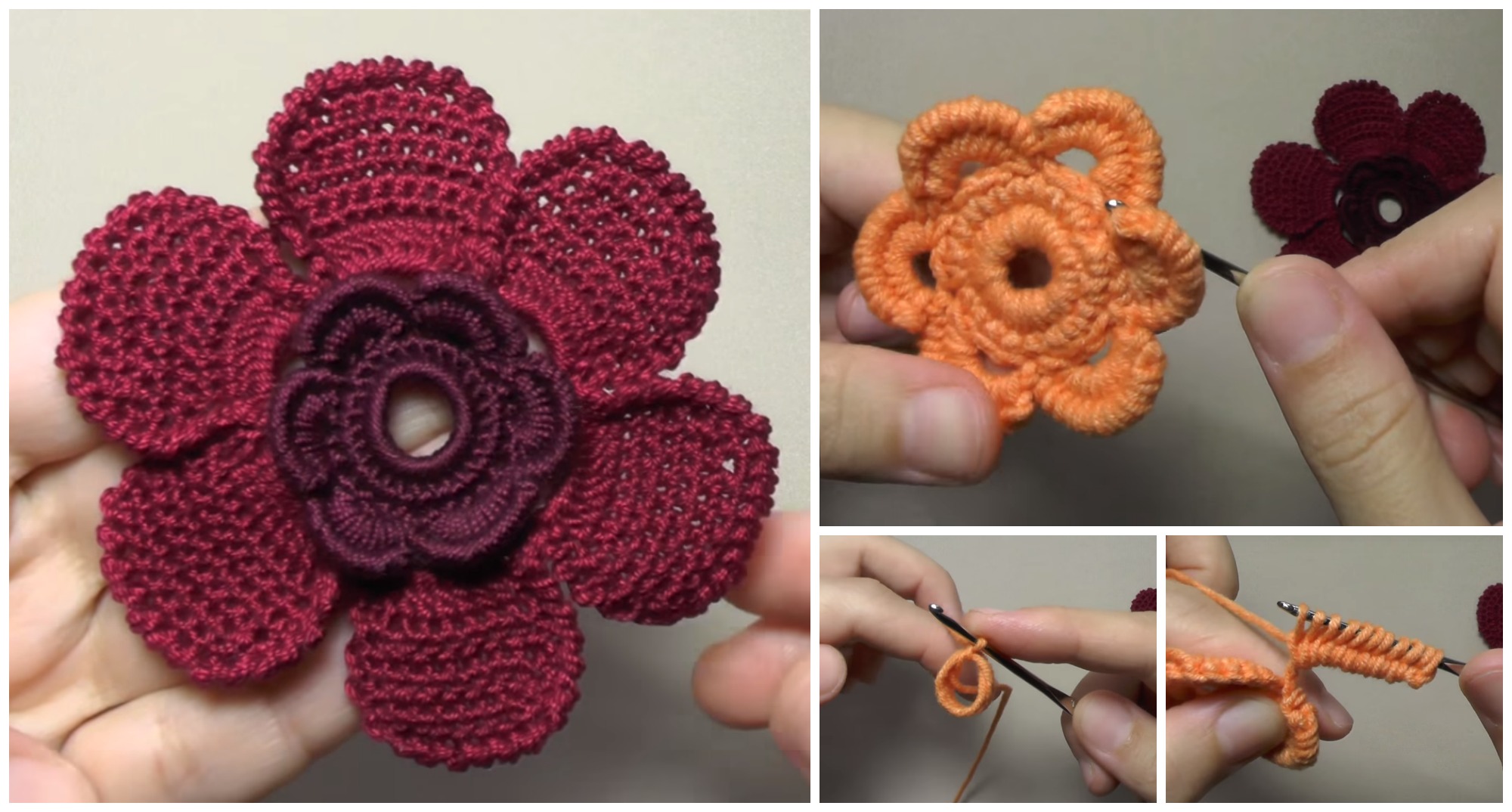 Crocheted Petal Flower Video Pretty Ideas