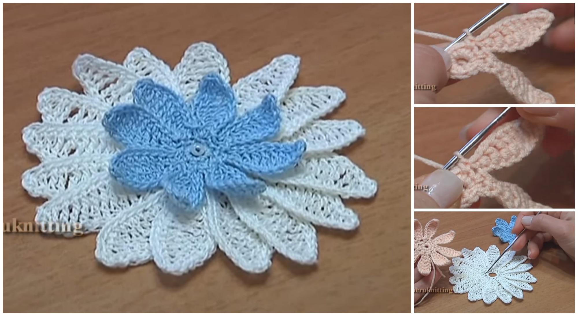 Crochet Long Petal Flower Pretty Ideas