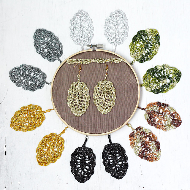 Crochet Leaf Earrings Pretty Ideas