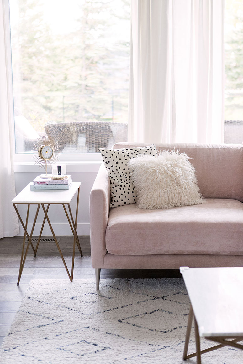 Blush Pink Sofa Living Room Decor Inspiration Pretty Little Details