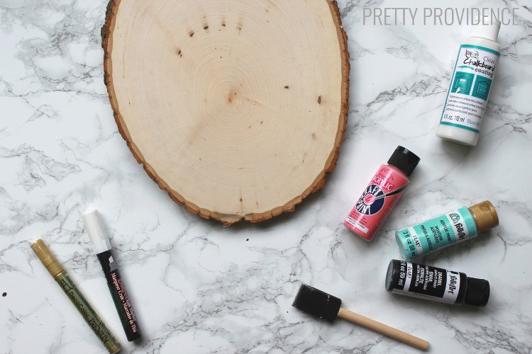 DIY Wood Slice Chalkboard Pretty Providence