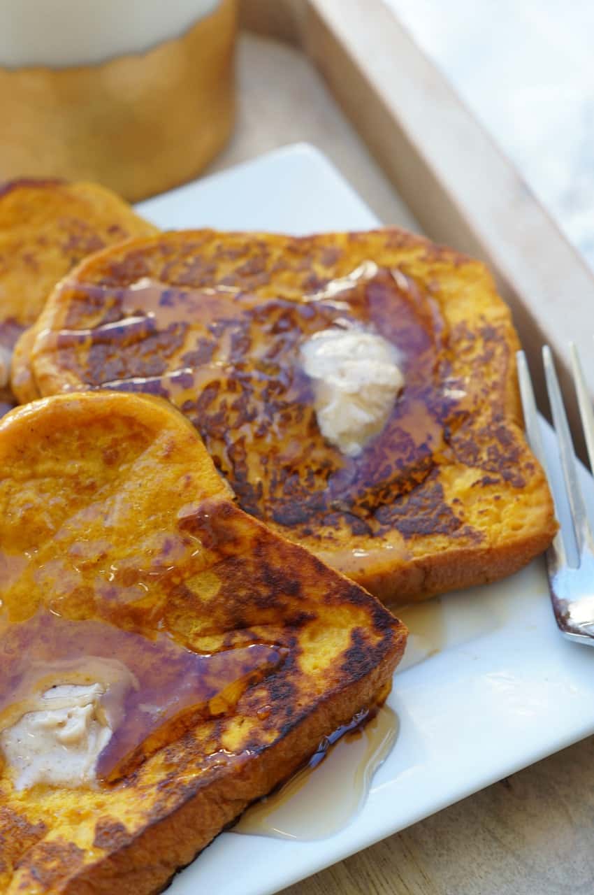 Pumpkin French Toast with Brown Sugar and Cinnamon Butter
