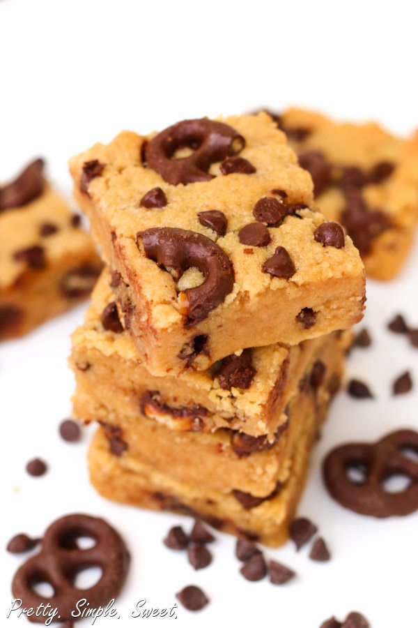 Chocolate Covered Pretzel Peanut Butter Bars Pretty. Simple. Sweet.