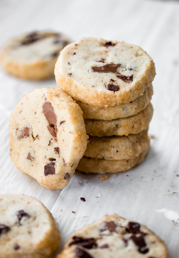 Chocolate Chip Shortbread Cookies Pretty. Simple. Sweet.