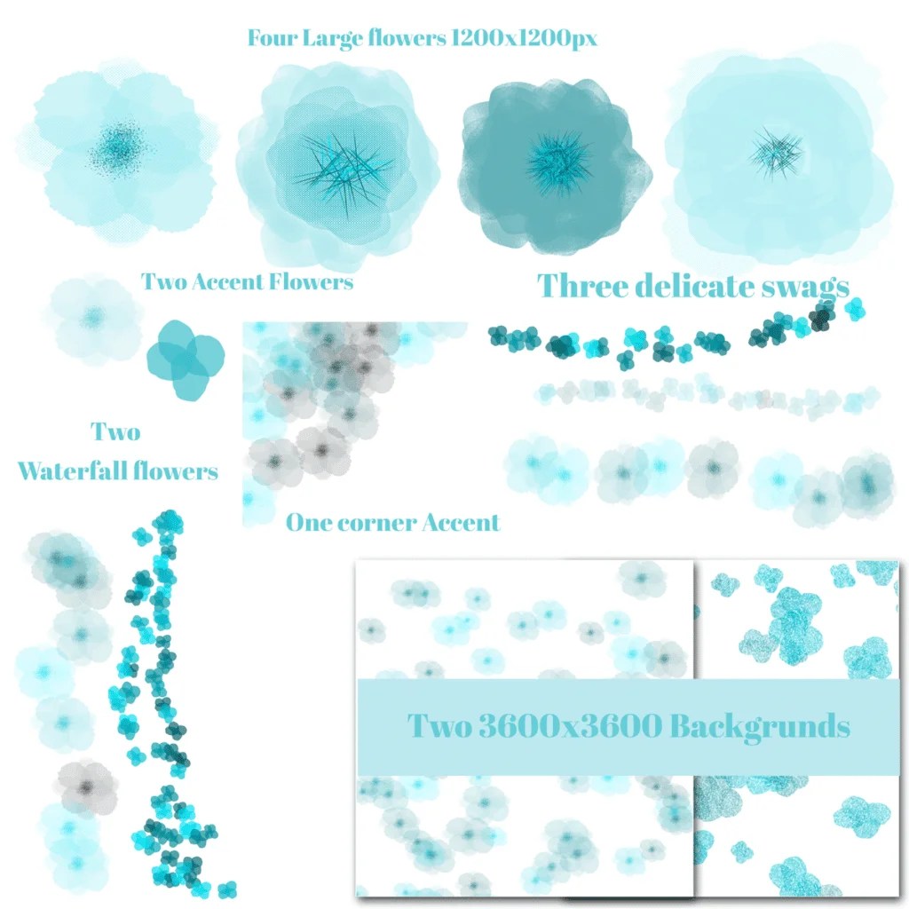 Delicate Flowers Clip Art Set Prettyz Media Business Templates & Graphics