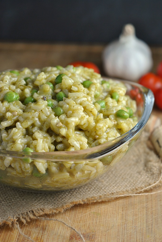 Pea and Pesto Risotto + Weekly Menu Prevention RD