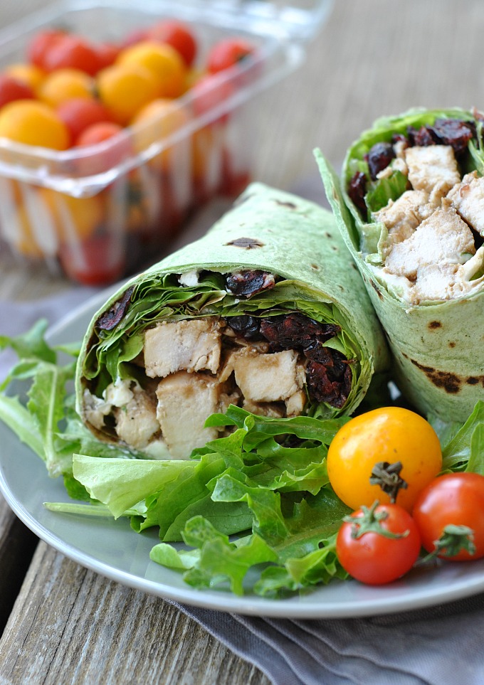Balsamic Chicken Goat Cheese Wraps + Weekly Menu Prevention RD